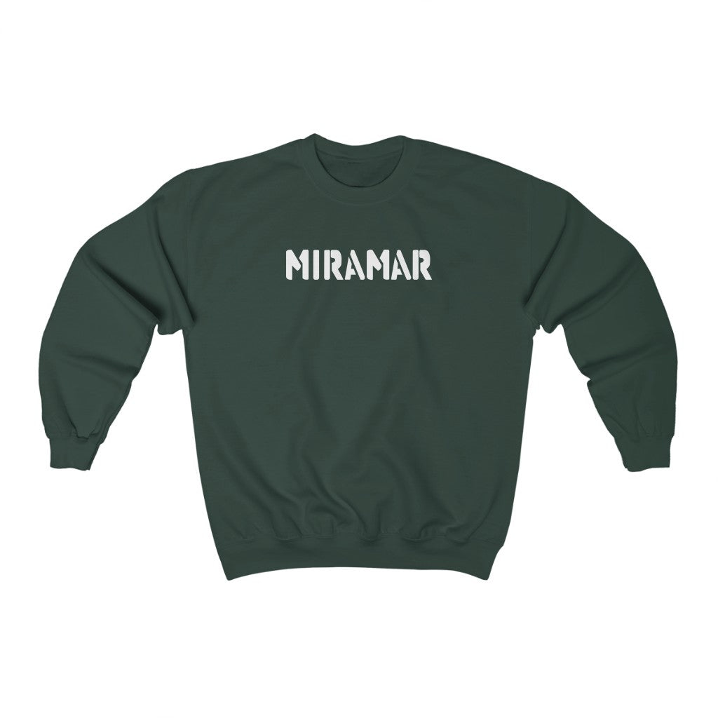 HUNTER GREEN MIRAMAR NAUTICAL LOGO HEAVYWEIGHT FLEECE CREWNECK