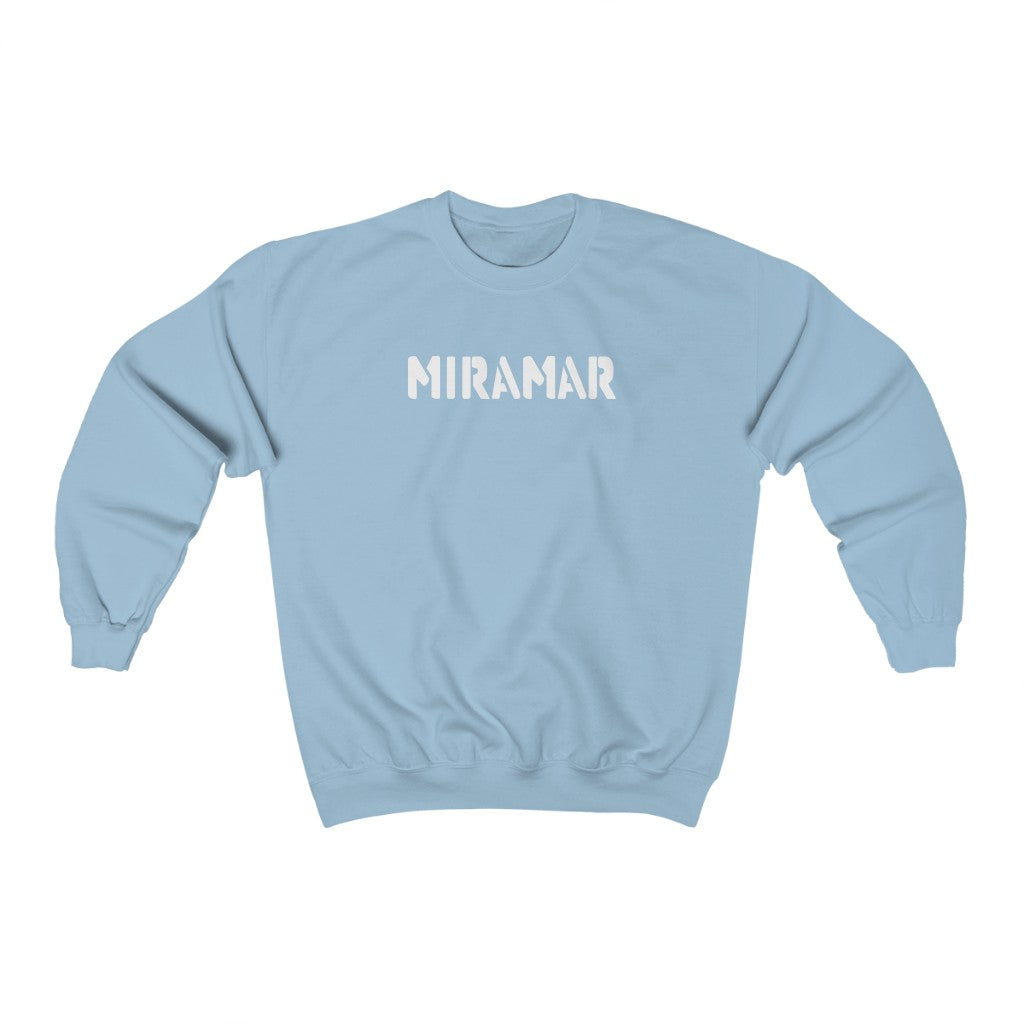 LIGHT BLUE MIRAMAR NAUTICAL LOGO HEAVYWEIGHT FLEECE CREWNECK