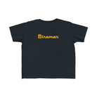 Black t-shirt with 'Miramar' logo on a white background
