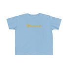 Light blue t-shirt with 'Miramar' printed in yellow on a white background