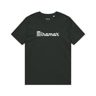 Black Miramar® 1548 )original Script logo t-shirt, front view on a white background