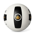 Miramar King of the Beach White and black volleyball with Crown logo on a white background