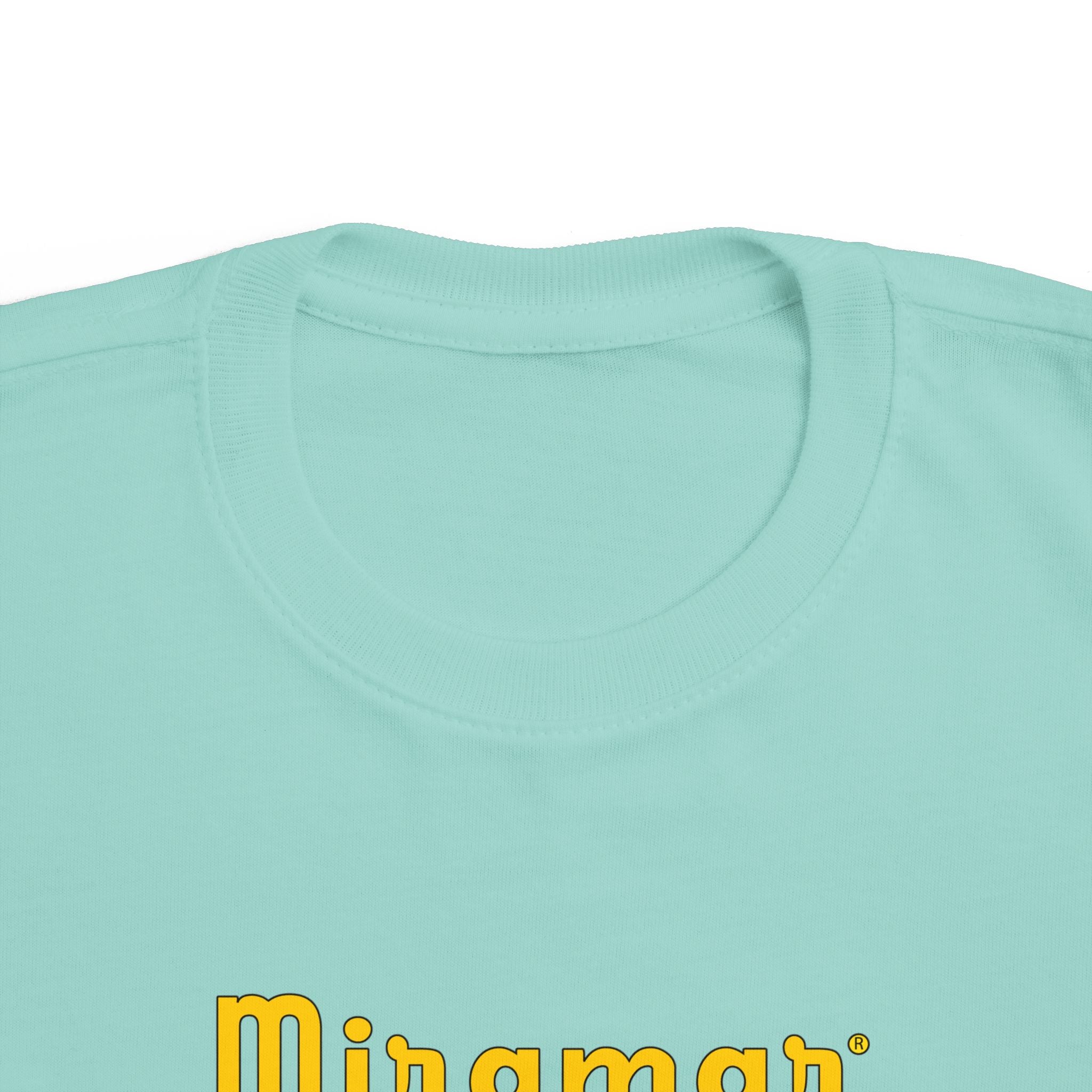 saltwater  shirt with yellow 'Miramar' logo on a white background