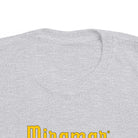 Gray sweatshirt with yellow 'Miramax' logo on a white background